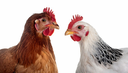 Fototapeta premium Two Broiler chicken isolated on white background