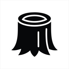  Tree Stump Icon Logo Lumber Industry Material Silhouette Vector Art