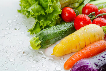 fresh vegetables on a white background