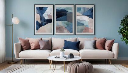 Modern minimalist living room home display