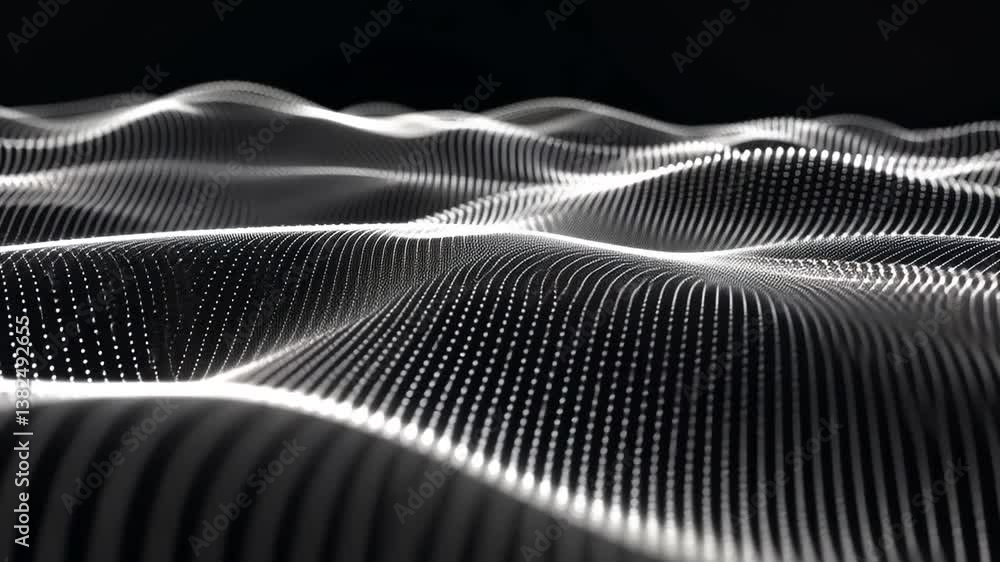 Poster glowing lines and points create abstract digital background design generative ai