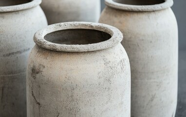 Naklejka premium Textured Grey Concrete Planters