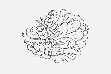 Outline doodle flower Vector Image for any size ideal for advertising and posters, personal project or t-shirts, mugs, books, logos, etc.