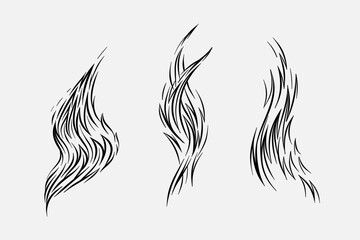Obraz premium Outline Fire Vector Image for any size ideal for advertising and posters, personal project or t-shirts, mugs, books, logos, etc.