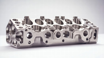 Engine Head: A meticulously crafted engine head, embodying the precision and power of automotive engineering, this metallic marvel showcases the intricate design and mechanical complexity