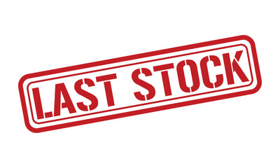 LAST STOCK red stamp text vector, rubber stamp