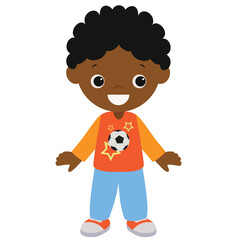 Cute little boy vector cartoon illustration