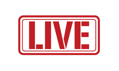 LIVE red stamp text vector, rubber stamp