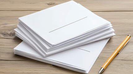 Stack of Envelopes with Pen Nearby