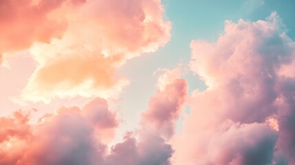 Pastel clouds sunset sky
