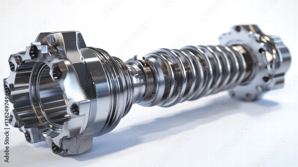 Poster precision engineered axle assembly: a close-up shot showcasing the intricate details of a high-preci