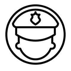 Police Officer Vector Line Icon Design