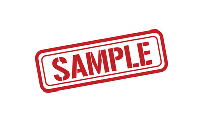 SAMPLE red stamp text vector, rubber stamp