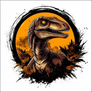 Unique velociraptor graphic perfect for branding and creative projects. 