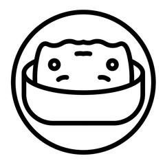 Stuffing Dish Vector Line Icon Design