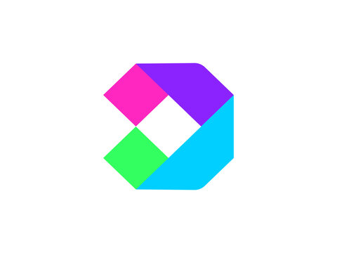 colorful d letter logo