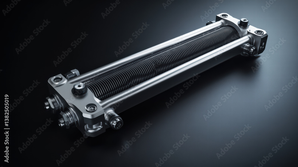 Poster mechanical marvel: an expertly illuminated close-up of a sophisticated mechanical component. the int