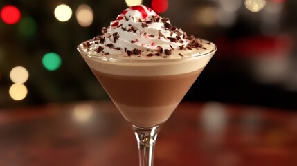 Layered Chocolate Peppermint Cocktail - Festive Holiday Drink