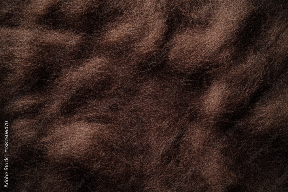 Poster a close view of dark brown wool felt material displays a soft, fuzzy texture. the subtle variations 