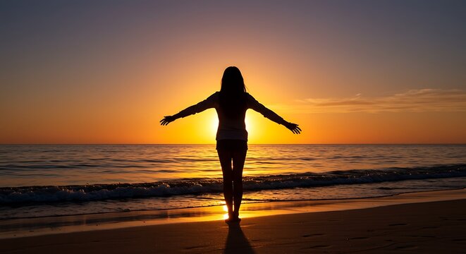 Sunset Embrace AI Generated - Powered by Adobe