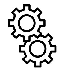 Gear Cogwheel Vector Line Icon Design