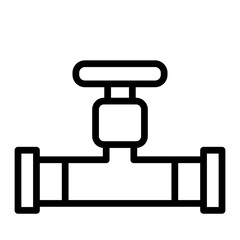 Industrial Valve Vector Line Icon Design