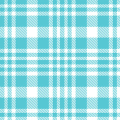 Elegant Seamless Tartan featuring Vintage bright light blue and Mellow white Fabric Design