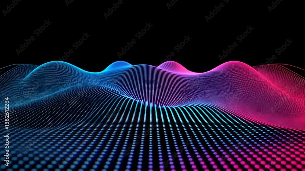 Poster abstract connections of data in vibrant colors over dark background generative ai