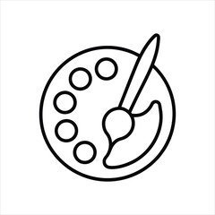  Paint Palette Icon Simple Line Art Vector for Art and Design
