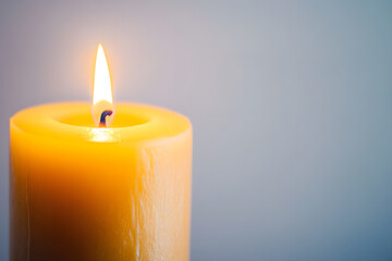 Elegant candle isolated on a clean white background, perfect for creating a warm and cozy atmosphere.