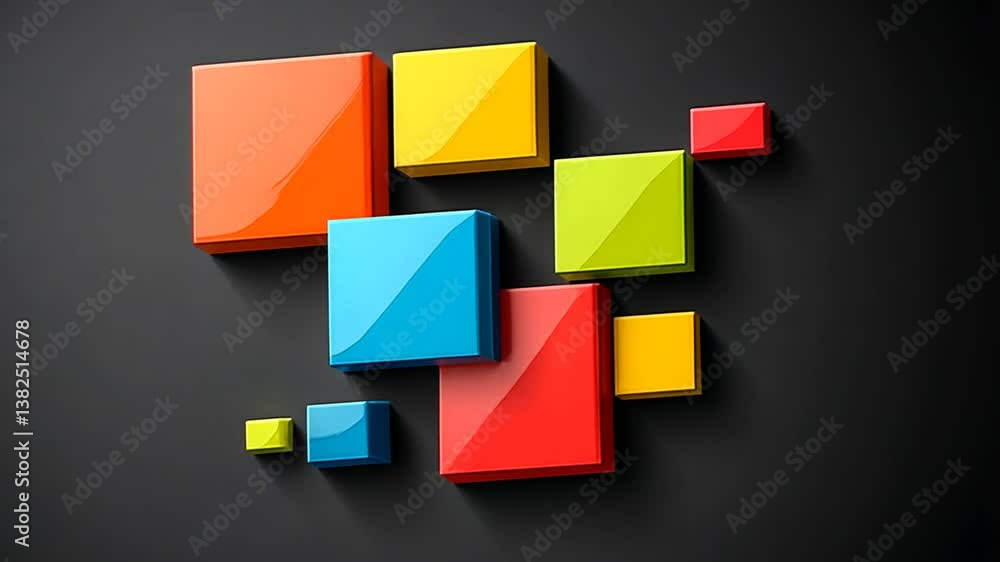 Aufkleber multicolored abstract logo design featuring graphic squares generative ai