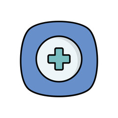 Cross icon isolated on a white background. Vector illustration.