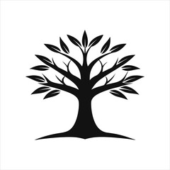 Tree Logo Silhouette Nature-Inspired Vector Design