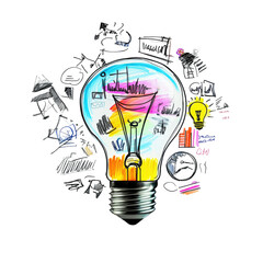 Creative Lightbulb Design on transparent background