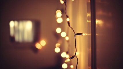 Soft Glowing Fairy Lights Against Blurred Background