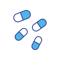Pills icon isolated on a white background. Vector illustration.