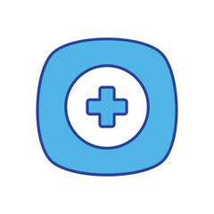 Cross icon isolated on a white background. Vector illustration.