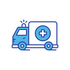 Ambulance icon isolated on a white background. Vector illustration.