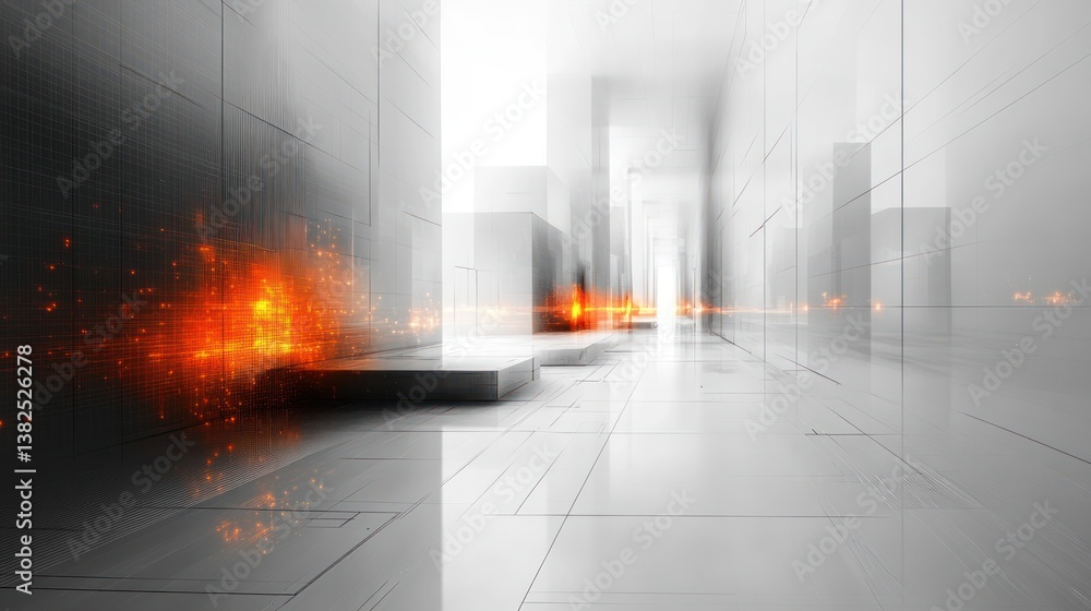 Poster futuristic abstract technology network background with geometric shapes and lines for digital art
