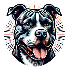 American Pit Bull Terrier vector and illustration.