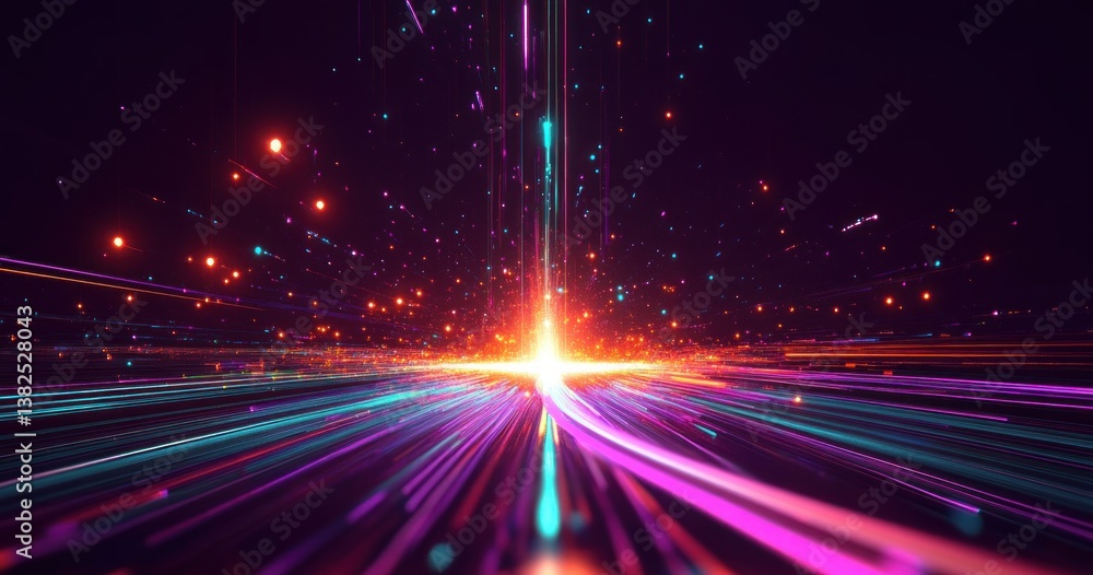 Aufkleber futuristic flow of wireless data and information in a global cyberspace environment