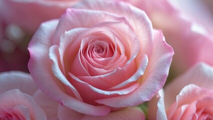 Macro image of the center of a rose flower.