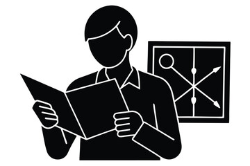 Student Studying Math Formulas Vector for Education

