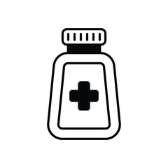 Medicine Bottle icon isolated on a white background. Vector illustration.