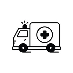 Ambulance icon isolated on a white background. Vector illustration.