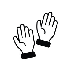 Glove  icon isolated on a white background. Vector illustration.