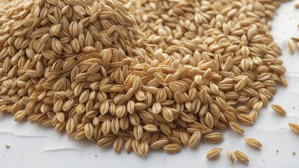 Obraz premium Malted Barley on Light Background