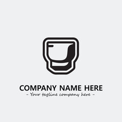 Cup illustration black and white for logo company vector image
