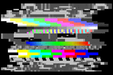 TV channel analog glitch color vhs static noise. Vector illustration