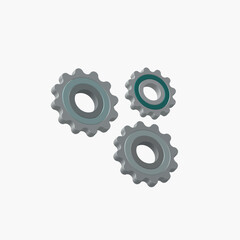  A digital vector design showing three interlocked gears, symbolizing mechanics, teamwork, engineering, and process automation.
